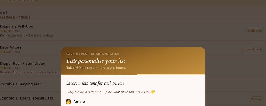 Choosing a skin tone for each family member